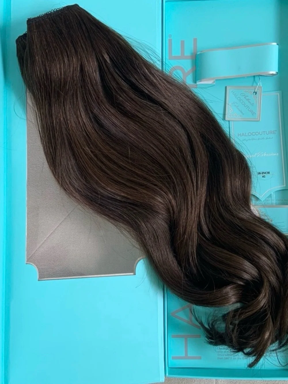 Halocouture Halo Hair Extensions 18 Inches #2 Dark Brown Layered Halo